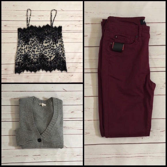 *3 for $30* Burgundy mid-rise push-up Skinny Jeans - Picture 8 of 8